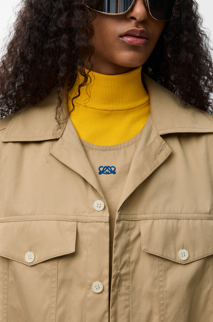 LOEWE Robe en coton et soie Beige Clair