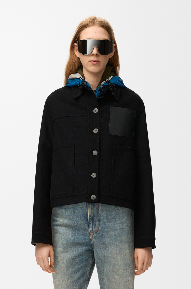 LOEWE Veste utilitaire en laine et cachemire Noir