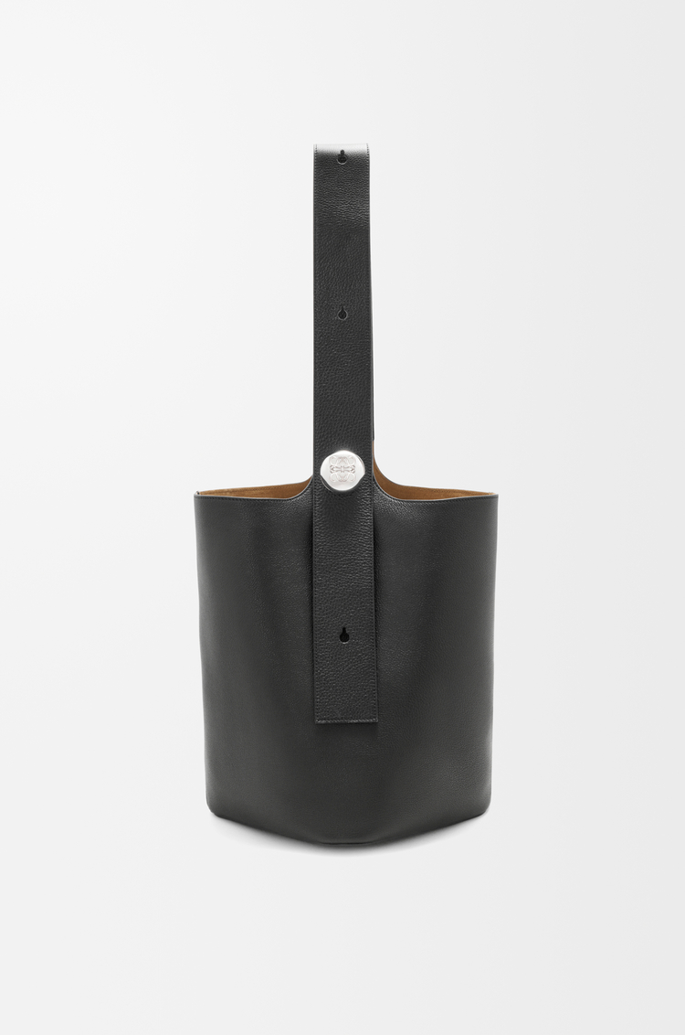 LOEWE Borsa a secchiello Pebble grande in morbida pelle di vitello granata Nero