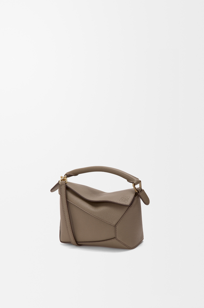 LOEWE Mini Puzzle Edge bag in soft grained calfskin Taupe