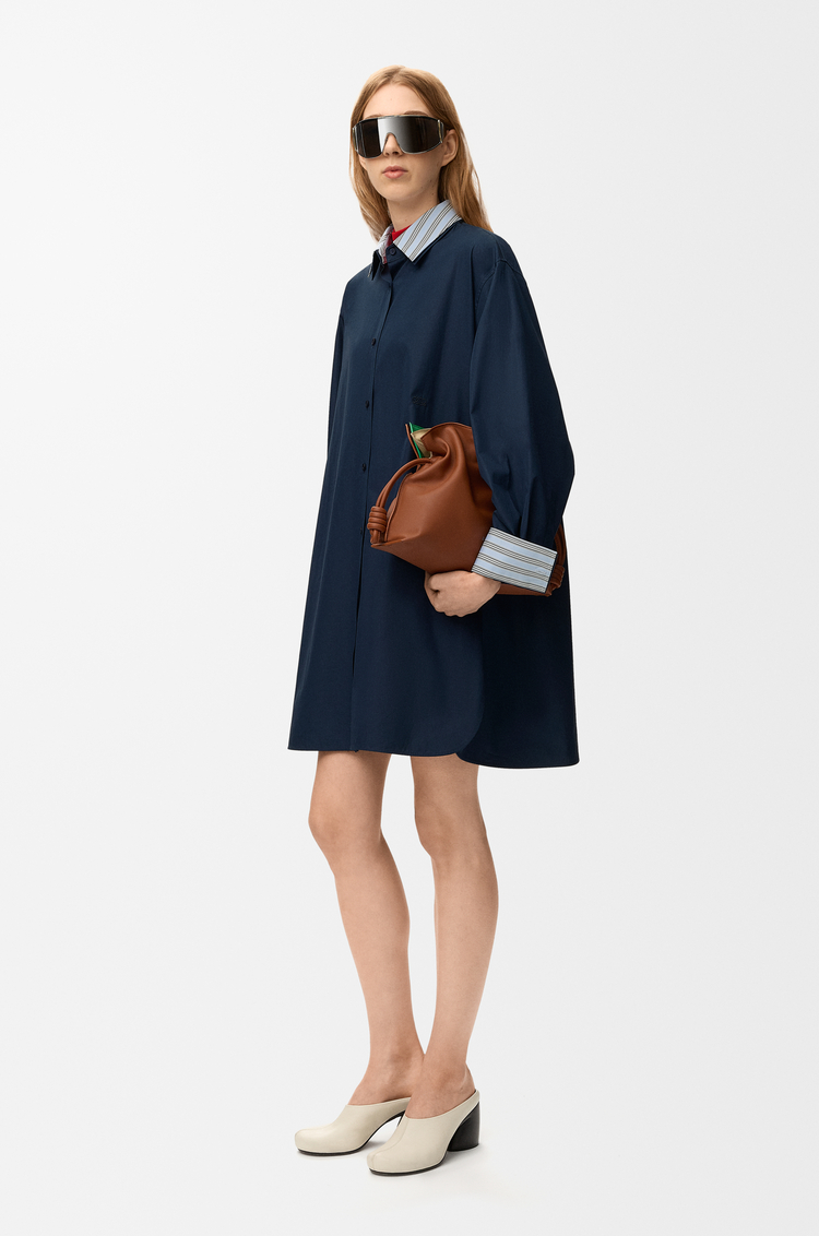 LOEWE Shirt dress in cotton Navy Blue