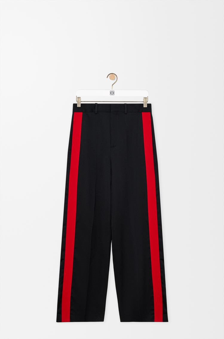 LOEWE Pantaloni in misto lana Nero/Rosso
