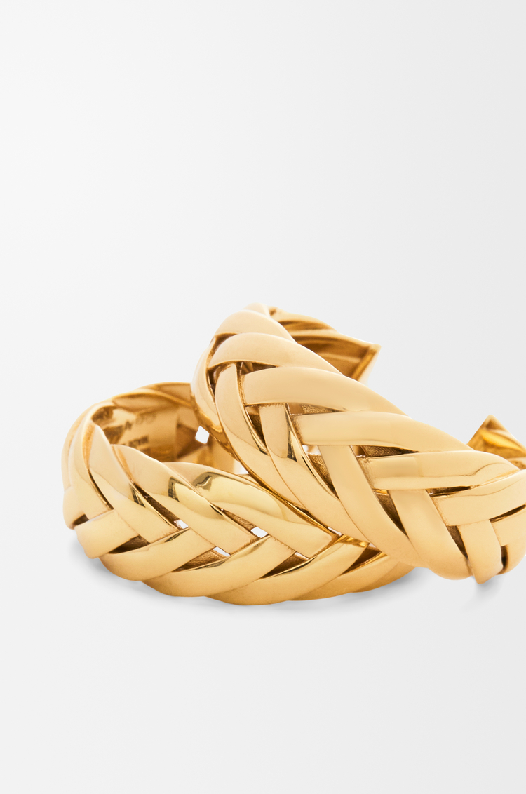 LOEWE Braided hoop earrings in sterling silver Gold
