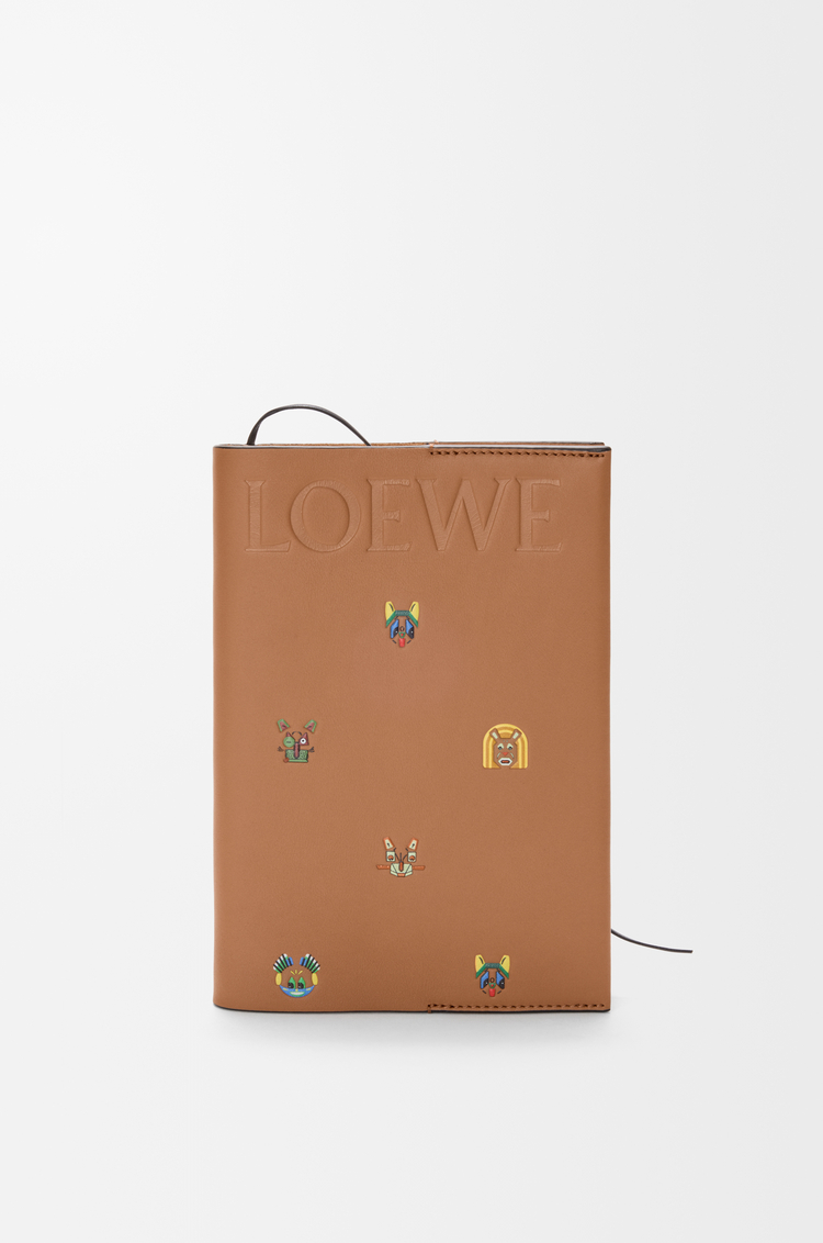 LOEWE Cats notebook in calfskin Mocha