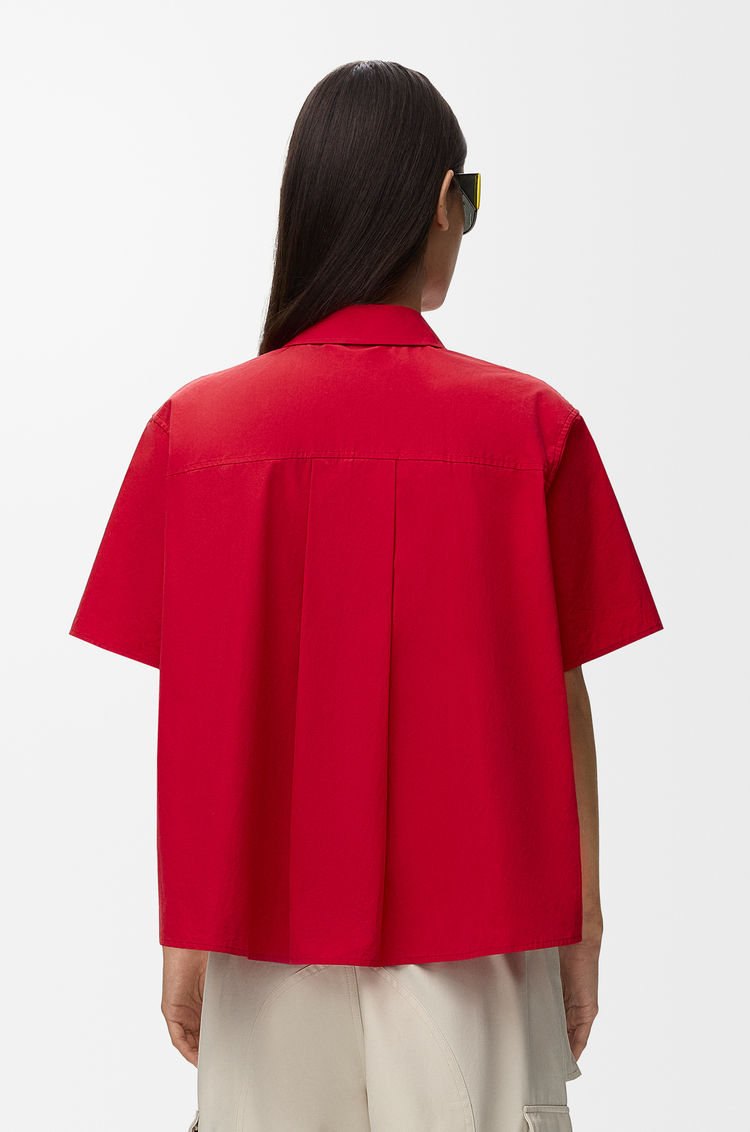 LOEWE Camisa trapecio de manga corta en algodón Rojo