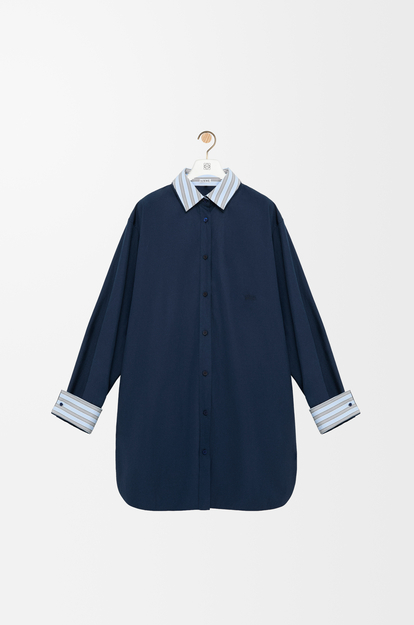 LOEWE Shirt dress in cotton Navy Blue