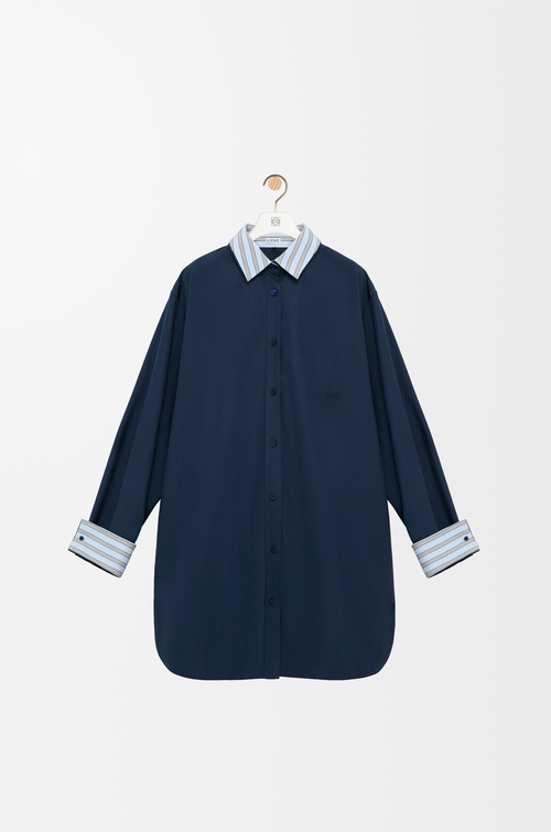 LOEWE Shirt dress in cotton Navy Blue