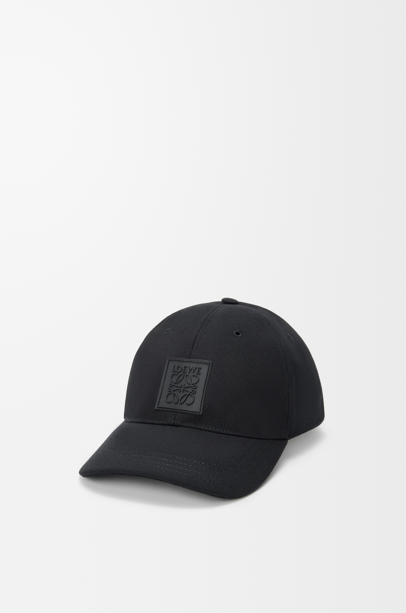 LOEWE Gorra con parche en lona Negro