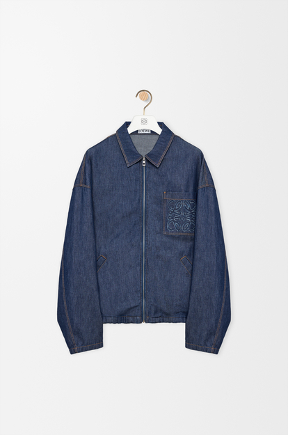LOEWE Zip-up jacket in cotton Denim Blue