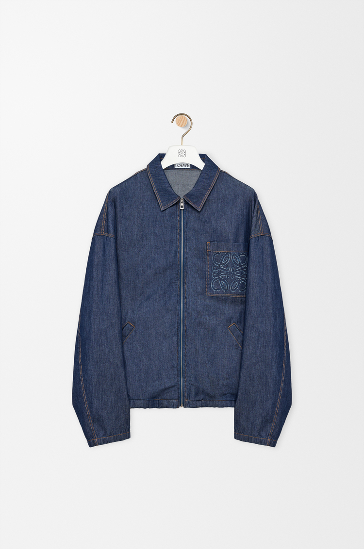 LOEWE Zip-up jacket in cotton Denim Blue
