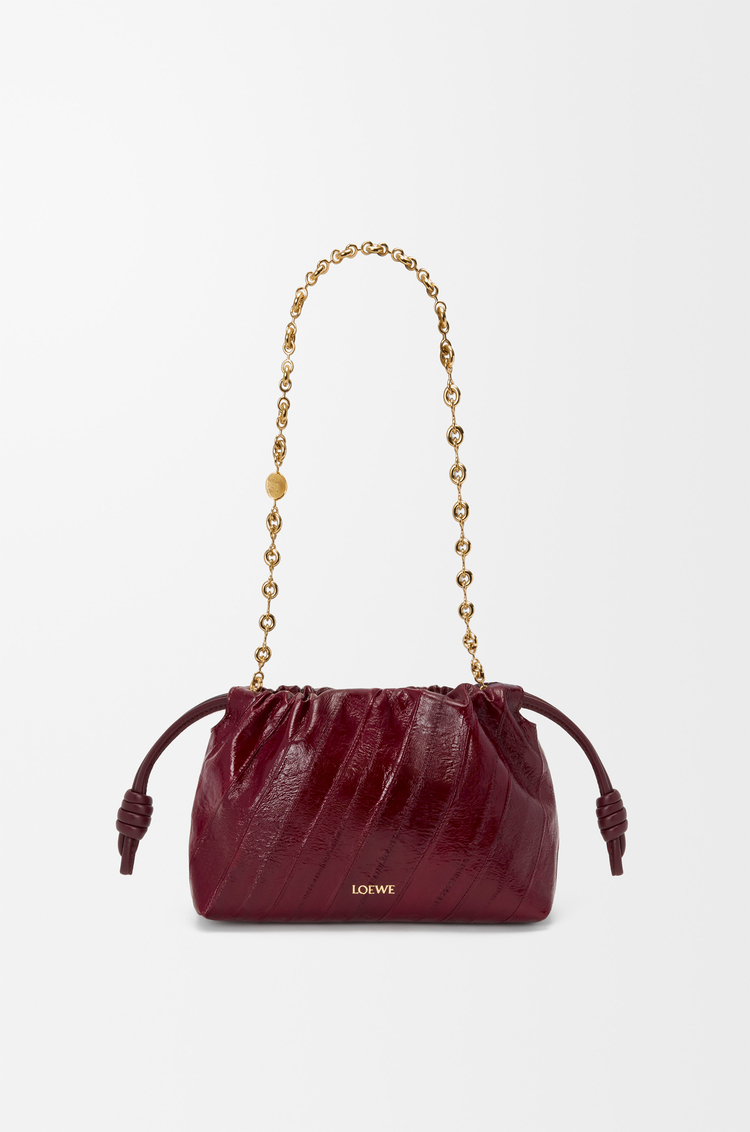 LOEWE Mini Flamenco Tasche aus Ingerleder Burgunderrot