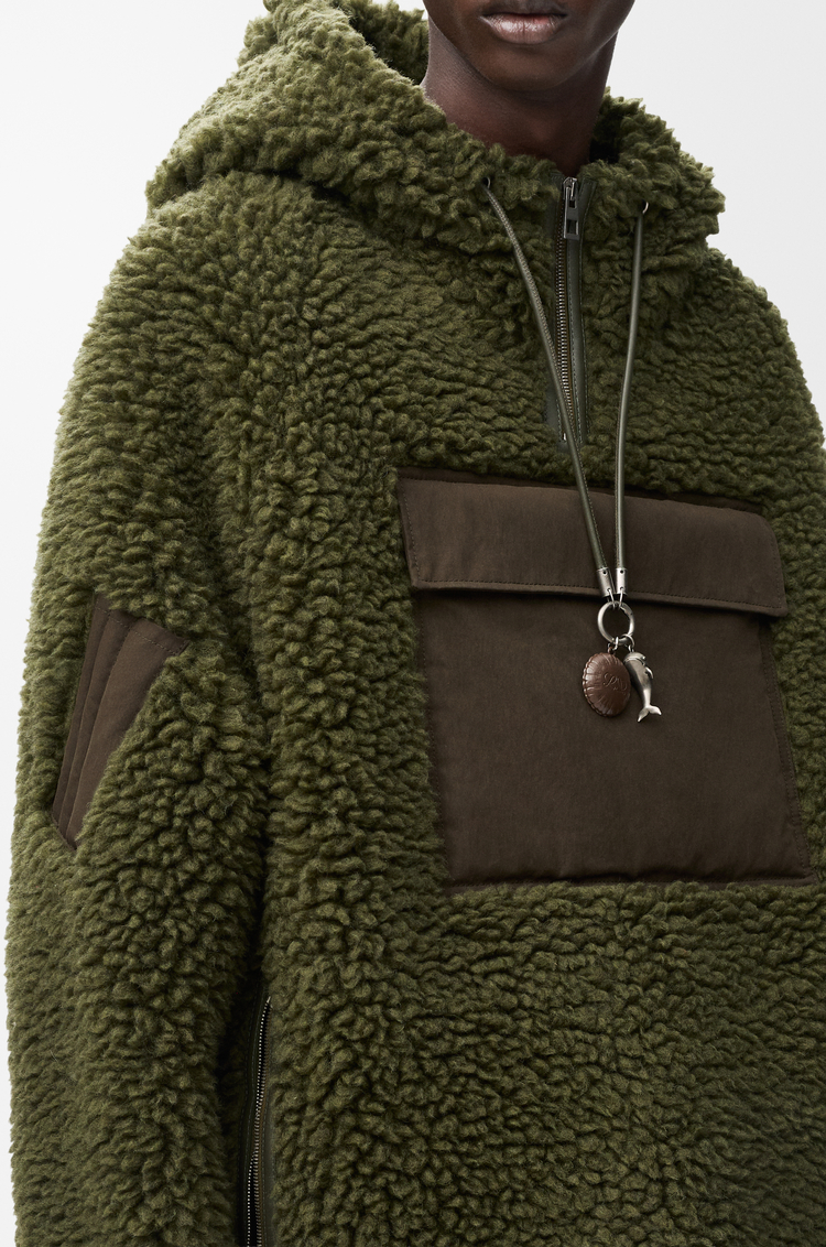 LOEWE Anorak in wool blend Khaki Green