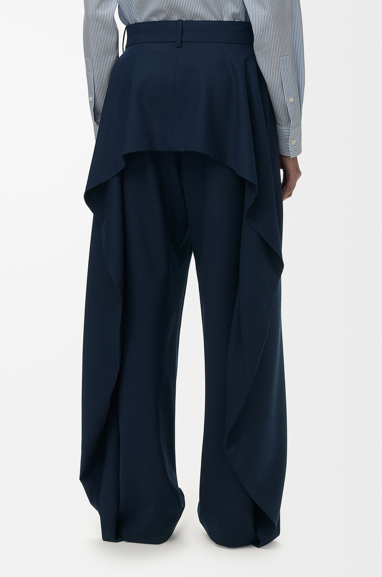 LOEWE Trousers in wool and cotton Navy Blue