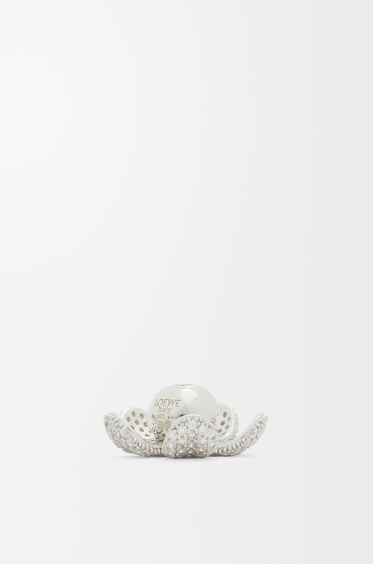 LOEWE Flower Hat pendant in sterling silver and crystals Silver/White