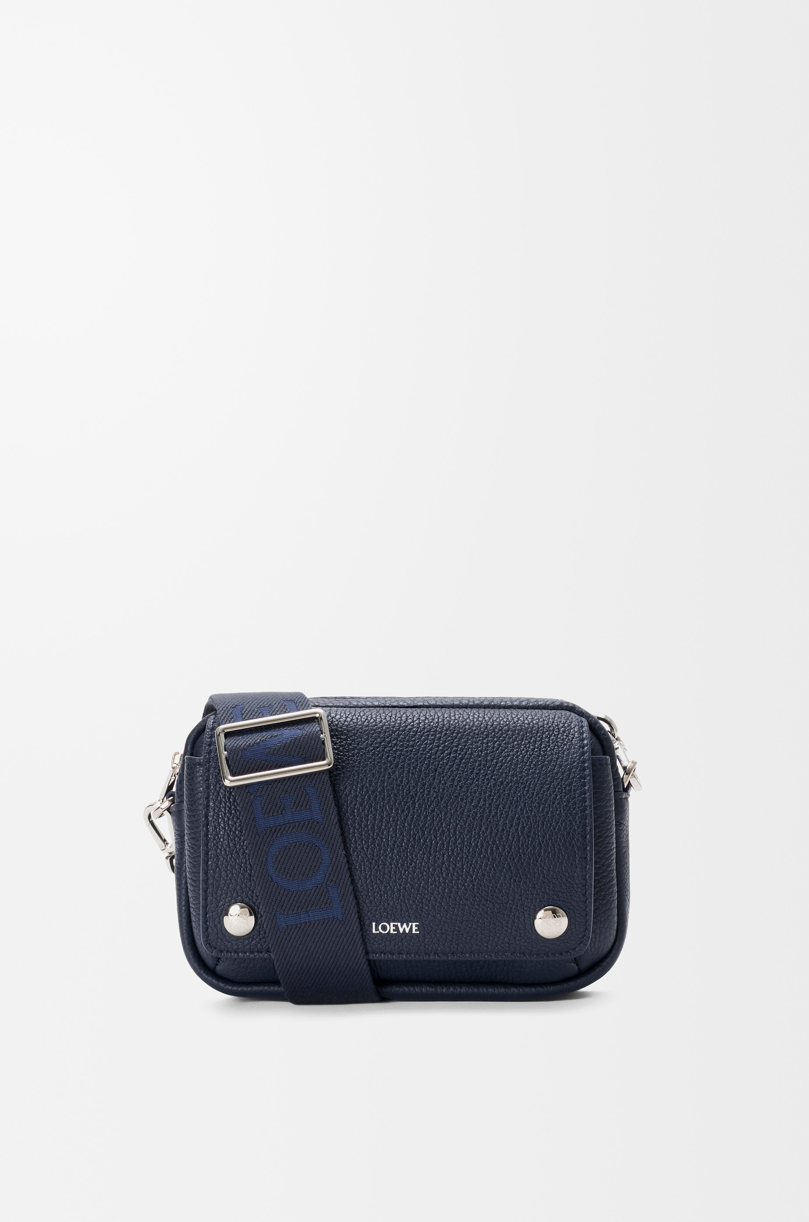 LOEWE Small Pebble messenger bag in supple grained calfskin Deep Navy
