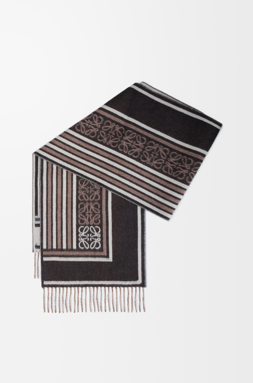 LOEWE Schal aus Wolle und Kaschmir Dark Coffee