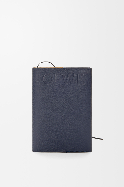 LOEWE Notebook in pelle di vitello Blu Navy Scuro