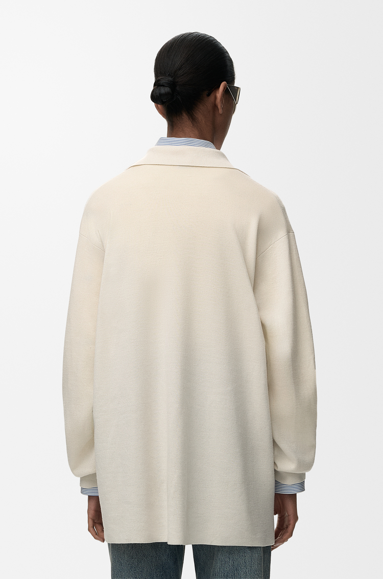 LOEWE Polo sweater in cashmere and silk blend White