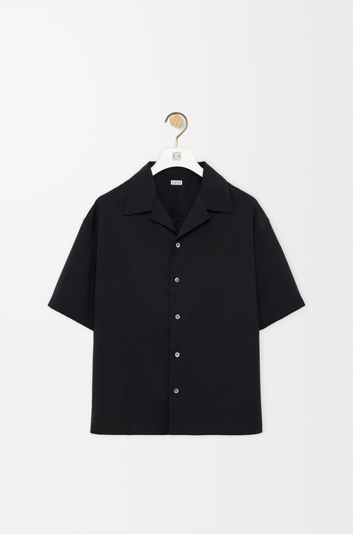 LOEWE Chemise manches courtes en laine Noir