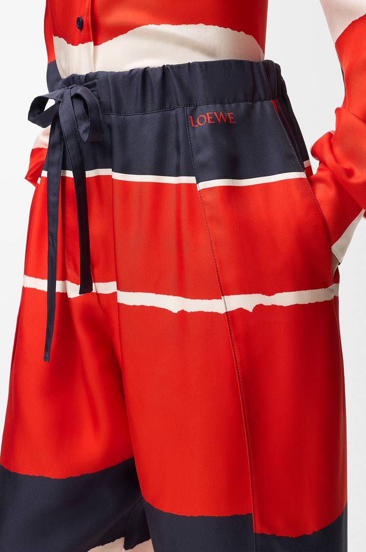 LOEWE Pantalon pyjama en soie Rouge/Multicolore