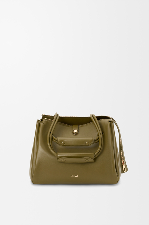 LOEWE Borsa Madrid media in morbida pelle di vitello Oliva