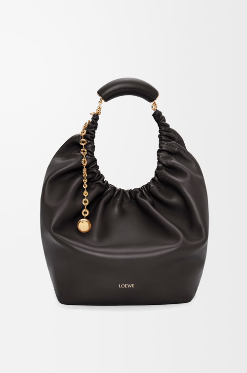 LOEWE Borsa Squeeze media in nappa di agnello morbida Nero