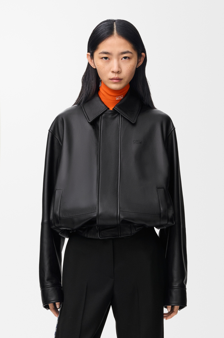 LOEWE Drawstring jacket in nappa lambskin Black