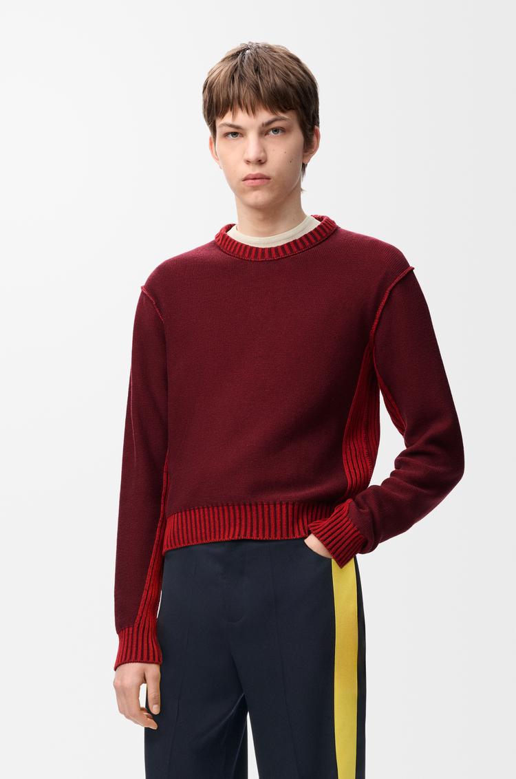 LOEWE Jersey en algodón y lana Burdeos/Rojo