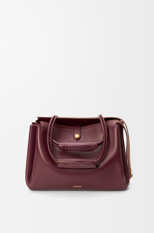 LOEWE Borsa Madrid grande in morbida pelle di vitello Bordeaux Scuro