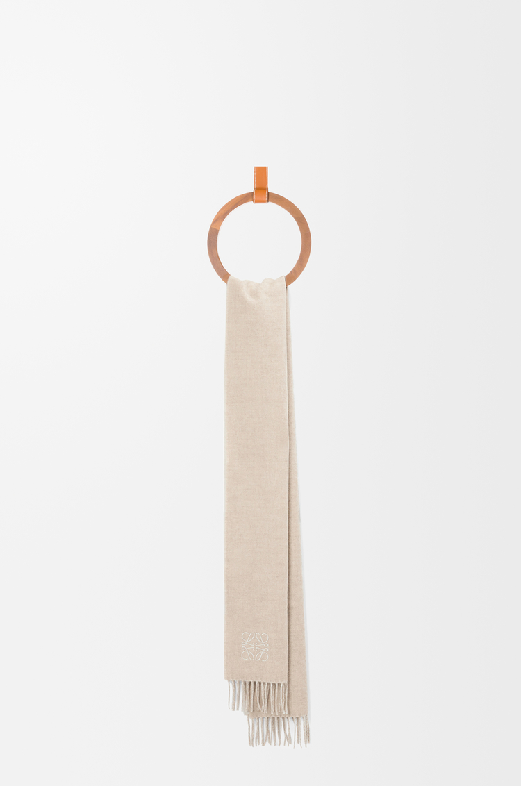 LOEWE Scarf in wool and cashmere Ivory/Sand