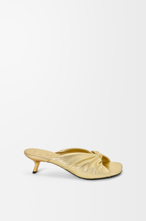 LOEWE Slide Pebble Soft in pelle di agnello laminata Oro