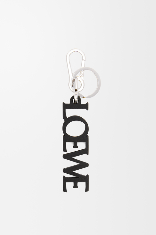LOEWE Porte-clés LOEWE Signature en cuir de veau lisse Noir